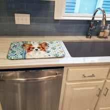 Load image into Gallery viewer, White with Red Papillon Coastal Sea Glass Dish Drying Mat