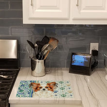 Load image into Gallery viewer, White with Red Papillon Coastal Sea Glass Glass Cutting Board