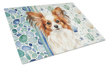 Load image into Gallery viewer, White with Red Papillon Coastal Sea Glass Glass Cutting Board