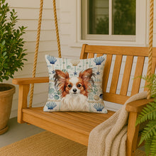 Load image into Gallery viewer, White with Red Papillon Coastal Sea Glass Throw Pillow