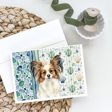 Load image into Gallery viewer, White with Sable Papillon Coastal Sea Glass Greeting Cards Pack of 8