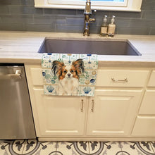 Load image into Gallery viewer, White with Sable Papillon Coastal Sea Glass Kitchen Towel