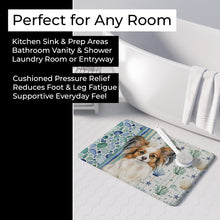 Load image into Gallery viewer, White with Sable Papillon Coastal Sea Glass Memory Foam Kitchen Mat