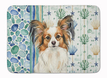 Load image into Gallery viewer, White with Sable Papillon Coastal Sea Glass Memory Foam Kitchen Mat