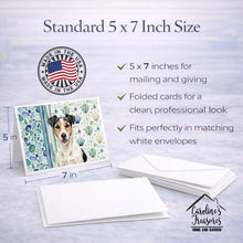 Load image into Gallery viewer, Parson Russell Terrier Coastal Sea Glass Greeting Cards Pack of 8