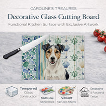 Load image into Gallery viewer, Parson Russell Terrier Coastal Sea Glass Glass Cutting Board