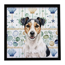 Load image into Gallery viewer, Parson Russell Terrier Coastal Sea Glass Framed Metal Print