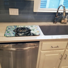 Load image into Gallery viewer, Black Pekingese Coastal Sea Glass Dish Drying Mat