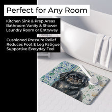 Load image into Gallery viewer, Black Pekingese Coastal Sea Glass Memory Foam Kitchen Mat