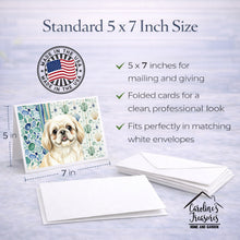 Load image into Gallery viewer, Cream Pekingese Coastal Sea Glass Greeting Cards Pack of 8