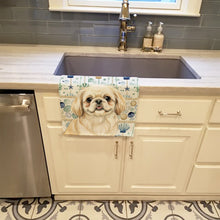 Load image into Gallery viewer, Cream Pekingese Coastal Sea Glass Kitchen Towel