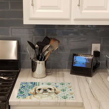 Load image into Gallery viewer, Cream Pekingese Coastal Sea Glass Glass Cutting Board