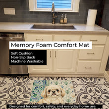 Load image into Gallery viewer, Cream Pekingese Coastal Sea Glass Memory Foam Kitchen Mat