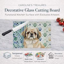 Load image into Gallery viewer, Fawn Pekingese Coastal Sea Glass Glass Cutting Board