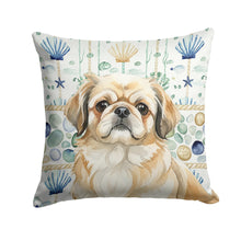 Load image into Gallery viewer, Fawn Pekingese Coastal Sea Glass Throw Pillow