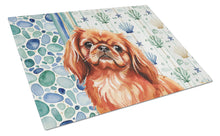 Load image into Gallery viewer, Red Pekingese Coastal Sea Glass Glass Cutting Board