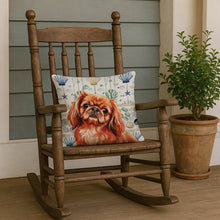 Load image into Gallery viewer, Red Pekingese Coastal Sea Glass Throw Pillow