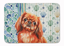 Load image into Gallery viewer, Red Pekingese Coastal Sea Glass Memory Foam Kitchen Mat