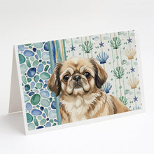 Load image into Gallery viewer, Sable Pekingese Coastal Sea Glass Greeting Cards Pack of 8