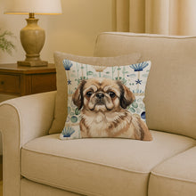 Load image into Gallery viewer, Sable Pekingese Coastal Sea Glass Throw Pillow