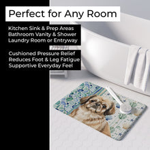 Load image into Gallery viewer, Sable Pekingese Coastal Sea Glass Memory Foam Kitchen Mat