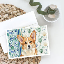Load image into Gallery viewer, Corgi Coastal Sea Glass Greeting Cards Pack of 8