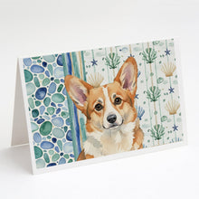 Load image into Gallery viewer, Corgi Coastal Sea Glass Greeting Cards Pack of 8