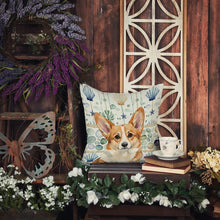 Load image into Gallery viewer, Corgi Coastal Sea Glass Throw Pillow