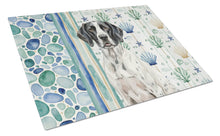 Load image into Gallery viewer, Black and White Pointer Coastal Sea Glass Glass Cutting Board