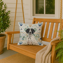 Load image into Gallery viewer, Black and White Pointer Coastal Sea Glass Throw Pillow