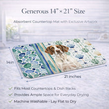 Load image into Gallery viewer, Liver and White Pointer Coastal Sea Glass Dish Drying Mat
