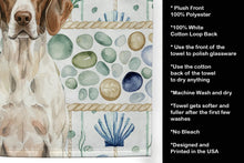 Load image into Gallery viewer, Liver and White Pointer Coastal Sea Glass Kitchen Towel