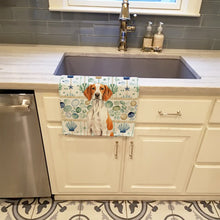 Load image into Gallery viewer, Orange and White Pointer Coastal Sea Glass Kitchen Towel