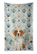 Load image into Gallery viewer, Orange and White Pointer Coastal Sea Glass Kitchen Towel