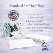 Load image into Gallery viewer, Black and White Pomeranian Coastal Sea Glass Greeting Cards Pack of 8
