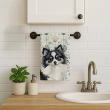 Load image into Gallery viewer, Black and White Pomeranian Coastal Sea Glass Kitchen Towel