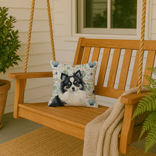 Load image into Gallery viewer, Black and White Pomeranian Coastal Sea Glass Throw Pillow