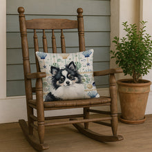Load image into Gallery viewer, Black and White Pomeranian Coastal Sea Glass Throw Pillow