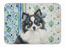 Load image into Gallery viewer, Black and White Pomeranian Coastal Sea Glass Memory Foam Kitchen Mat