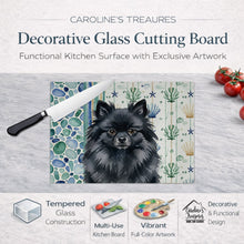 Load image into Gallery viewer, Black Pomeranian Coastal Sea Glass Glass Cutting Board