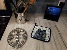 Load image into Gallery viewer, Black Pomeranian Coastal Sea Glass Pair of Pot Holders