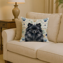 Load image into Gallery viewer, Black Pomeranian Coastal Sea Glass Throw Pillow