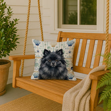 Load image into Gallery viewer, Black Pomeranian Coastal Sea Glass Throw Pillow