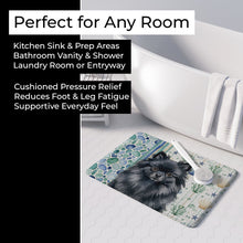 Load image into Gallery viewer, Black Pomeranian Coastal Sea Glass Memory Foam Kitchen Mat