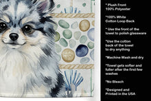 Load image into Gallery viewer, Blue Merle Pomeranian Coastal Sea Glass Kitchen Towel
