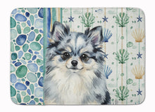Load image into Gallery viewer, Blue Merle Pomeranian Coastal Sea Glass Memory Foam Kitchen Mat