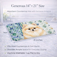 Load image into Gallery viewer, Cream Pomeranian Coastal Sea Glass Dish Drying Mat
