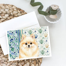 Load image into Gallery viewer, Cream Pomeranian Coastal Sea Glass Greeting Cards Pack of 8