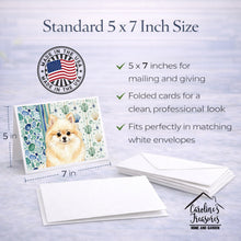 Load image into Gallery viewer, Cream Pomeranian Coastal Sea Glass Greeting Cards Pack of 8