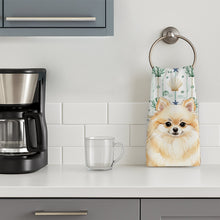 Load image into Gallery viewer, Cream Pomeranian Coastal Sea Glass Kitchen Towel